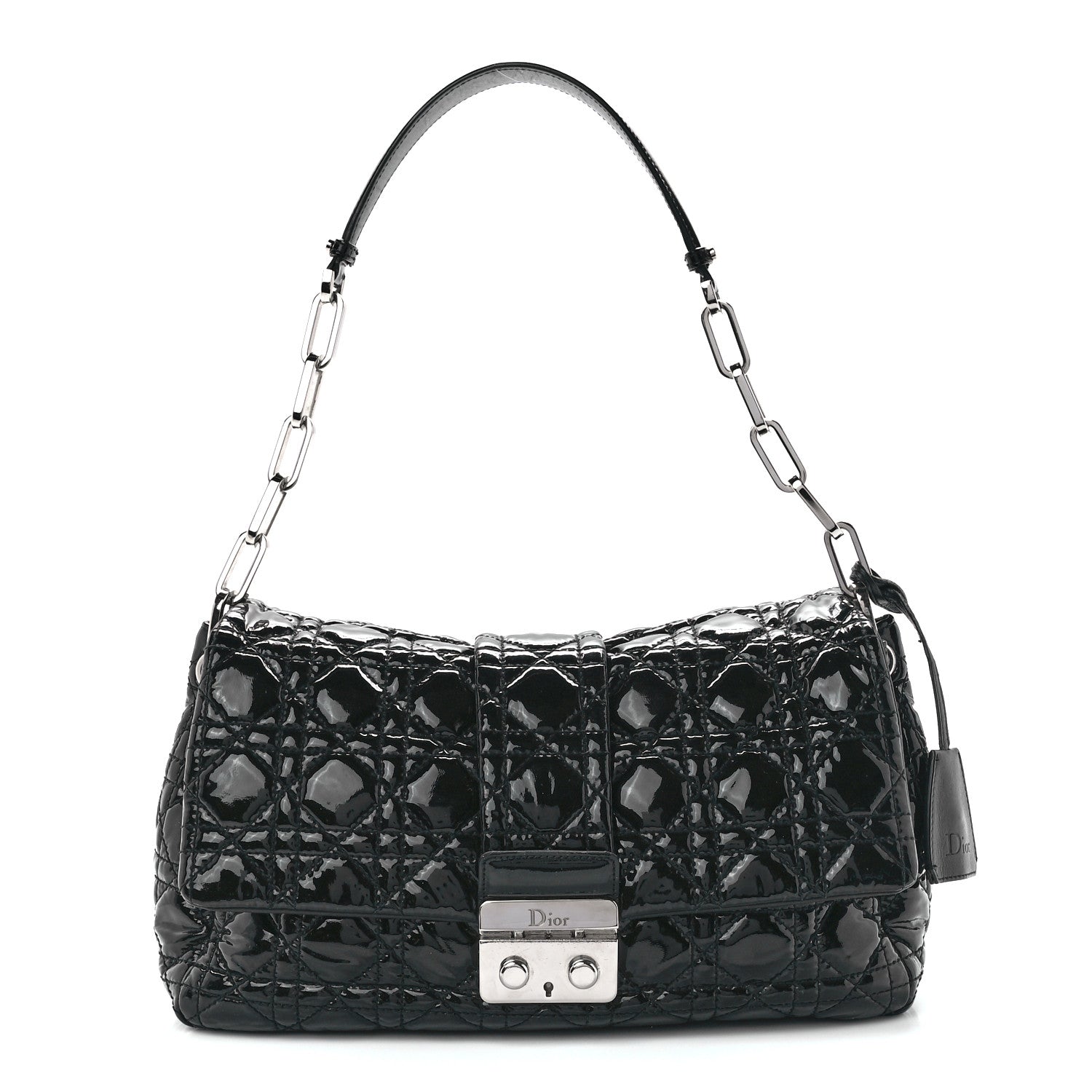Christian Dior Patent Cannage New Lock Flap Black 1 of 12