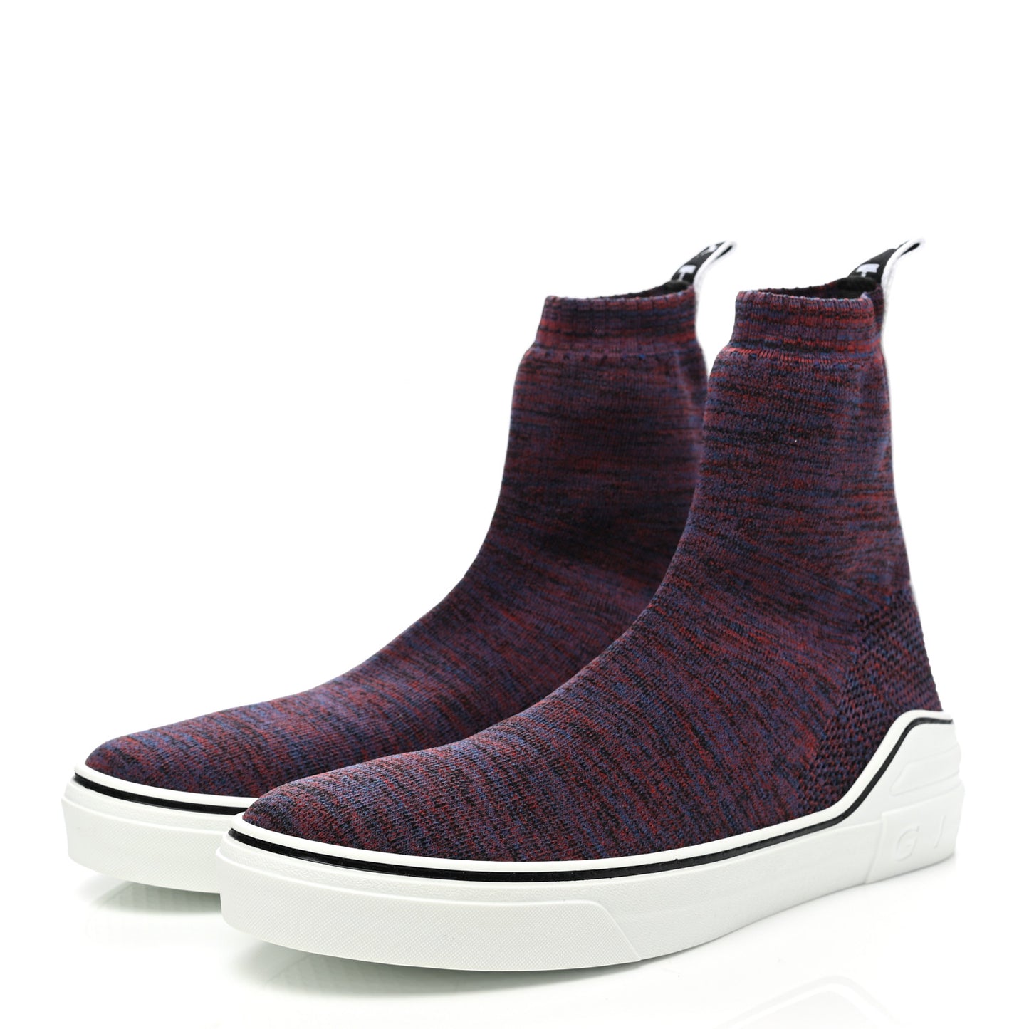 Technical Canvas Knit Mens George V Sock Sneakers 44 Burgundy