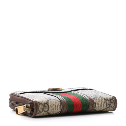 Gucci GG Supreme Web Ophidia Zip Around Card Case Brown 3 of 4
