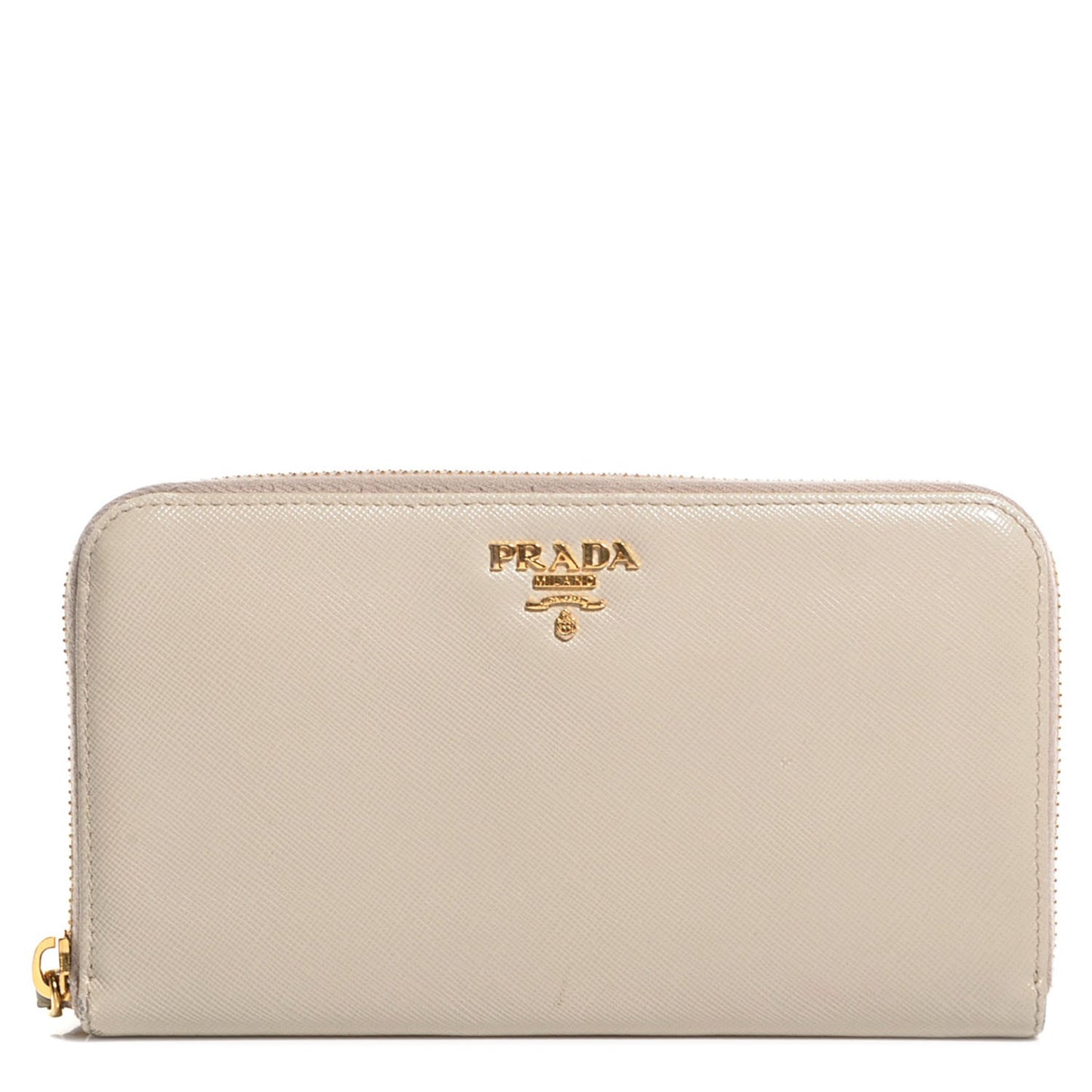 Saffiano Metal Zip Around Wallet Cera