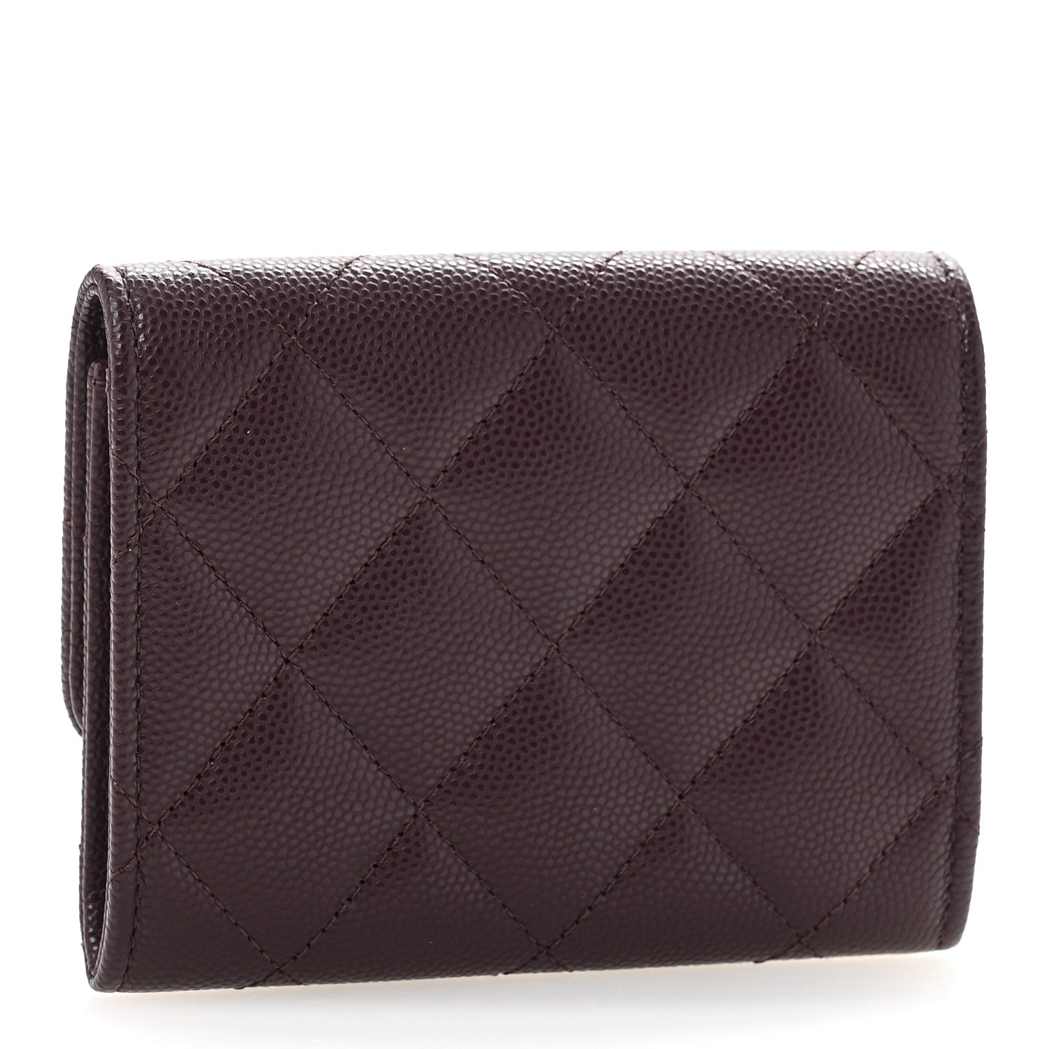 Chanel Caviar Quilted Textured CC Flap Card Holder Purple 3 of 8