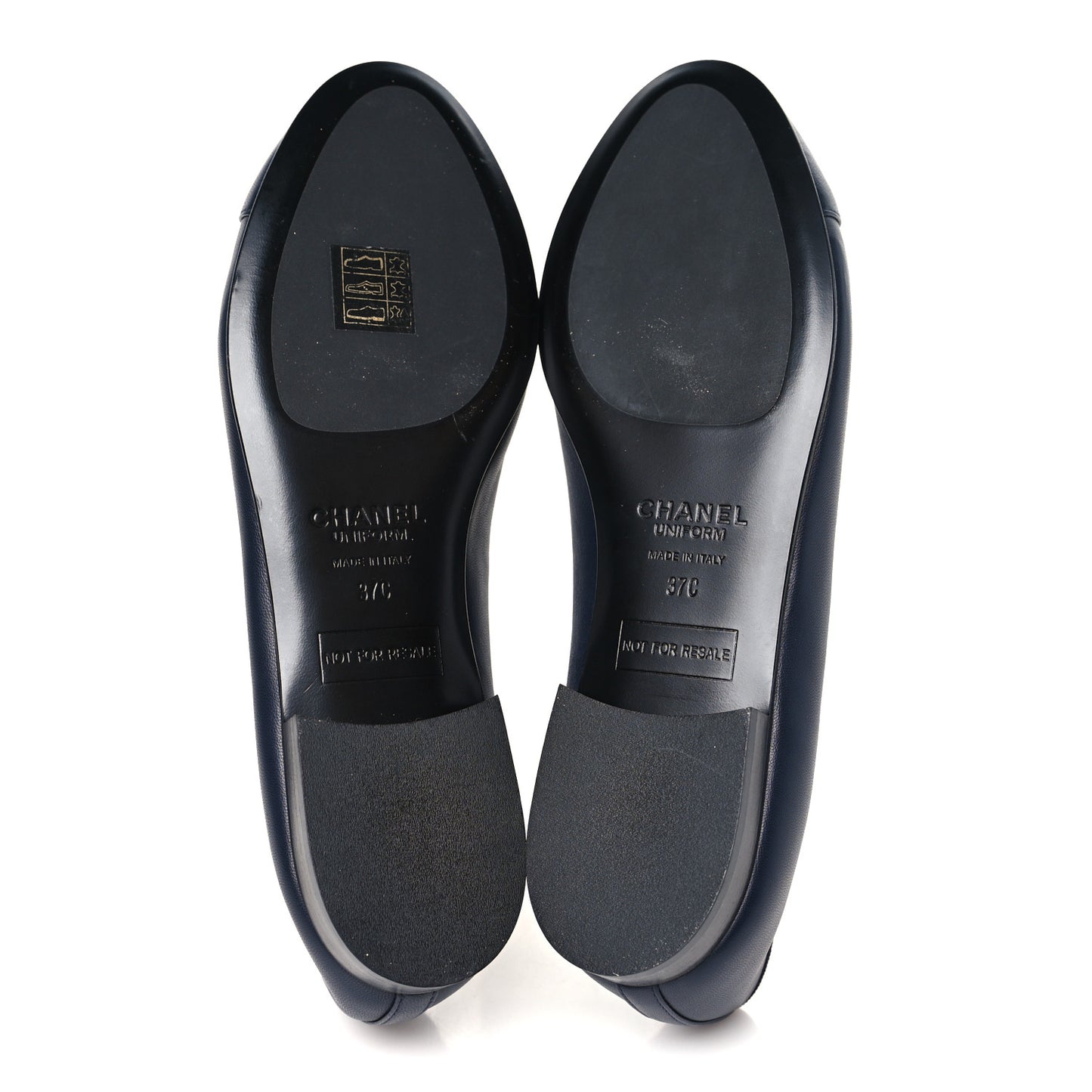 Lambskin Cap Toe Ballerina Flats 37 Black