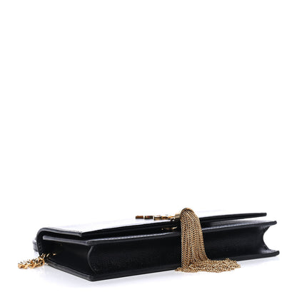 Saint Laurent Grain De Poudre Classic Monogram Kate Tassel Chain Wallet Black 3 of 5
