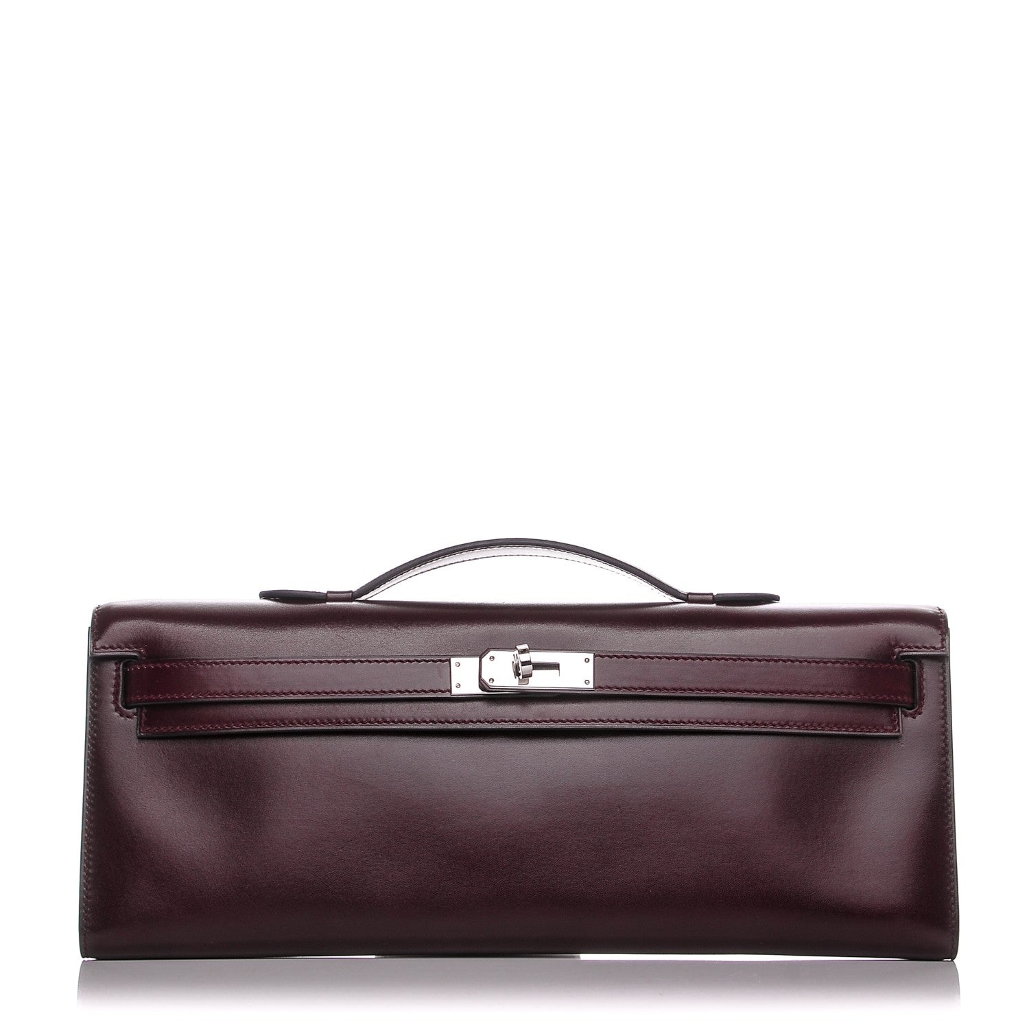 Hermes Tadelakt Kelly Cut Clutch Prune 1 of 7