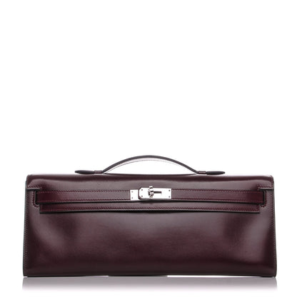 Hermes Tadelakt Kelly Cut Clutch Prune 1 of 7
