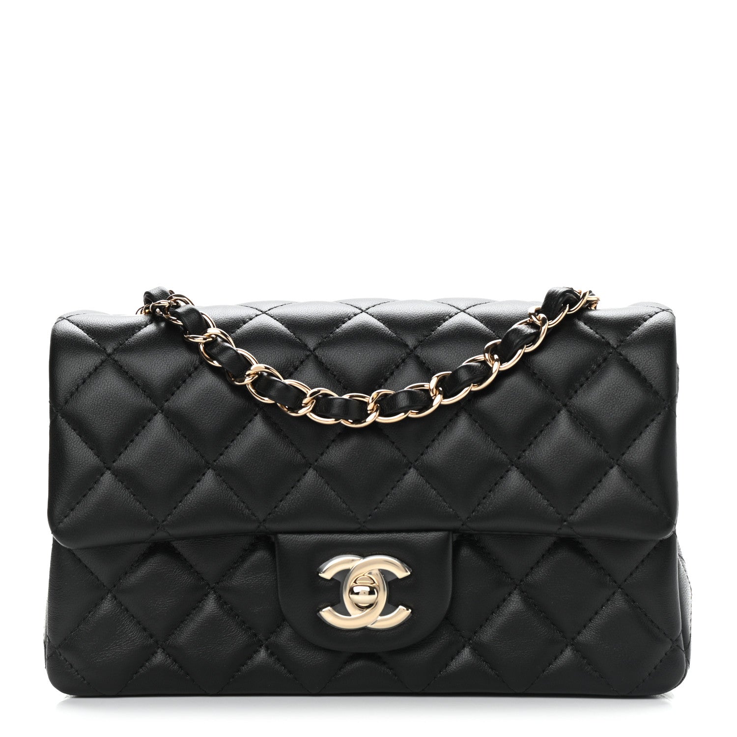 Chanel Lambskin Quilted Mini Rectangular Flap Black 1 of 9