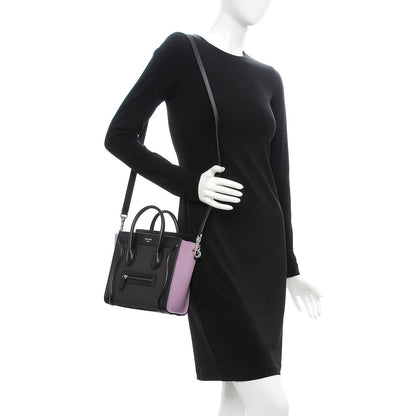 Celine Smooth Drummed Calfskin Tri-color Nano Luggage Anthracite 2 of 11