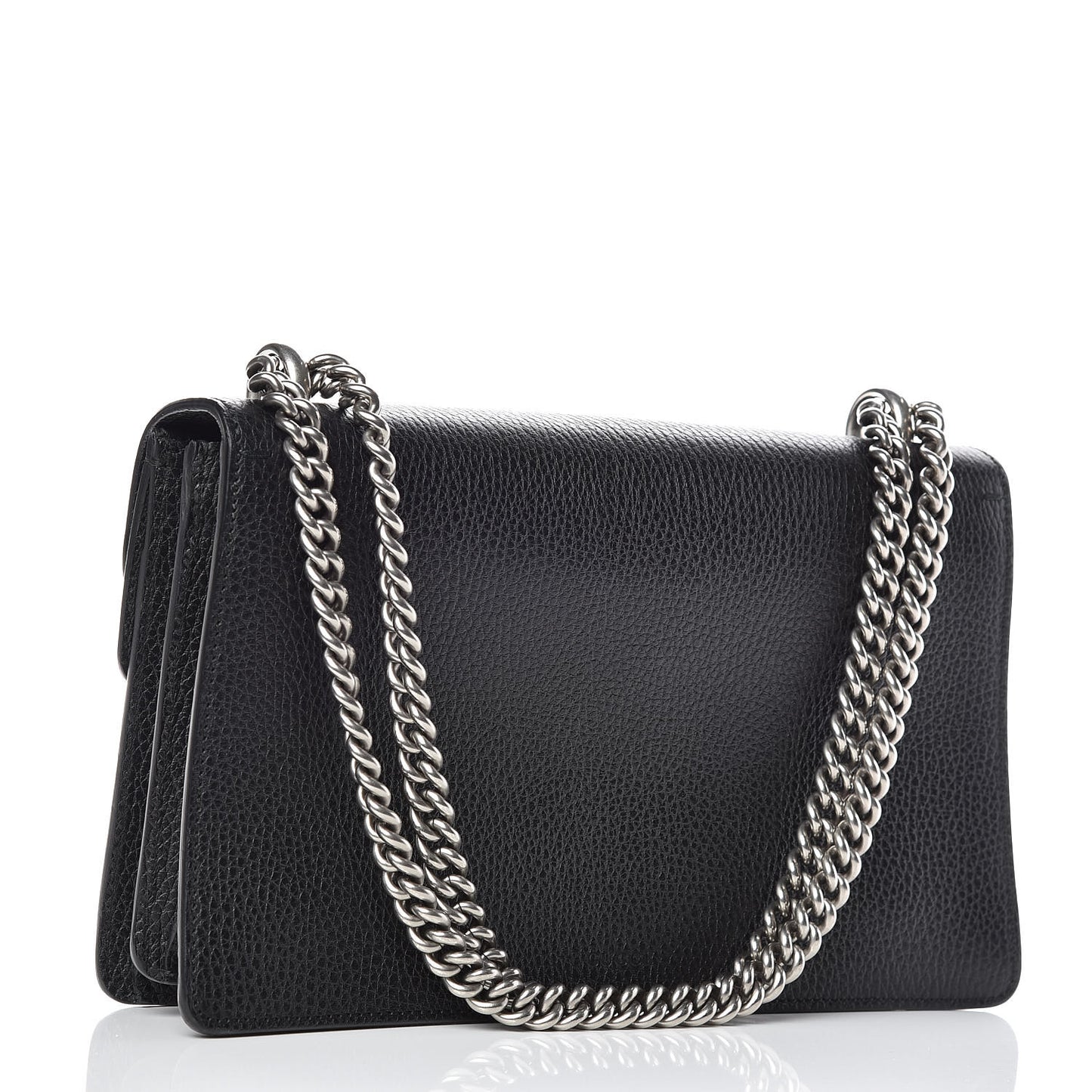 Pebbled Calfskin Small Dionysus Shoulder Bag Black