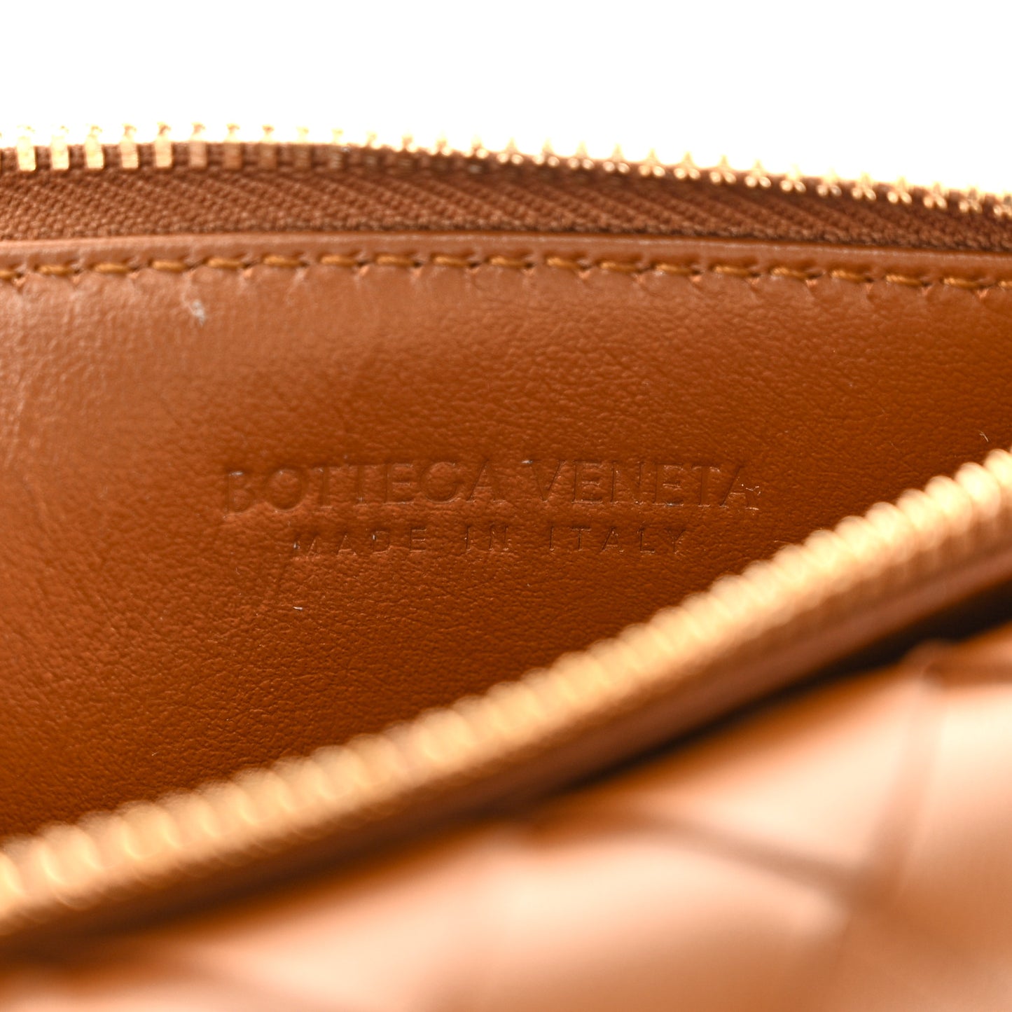 Nappa Intrecciato Andiamo Flap Wallet Cognac