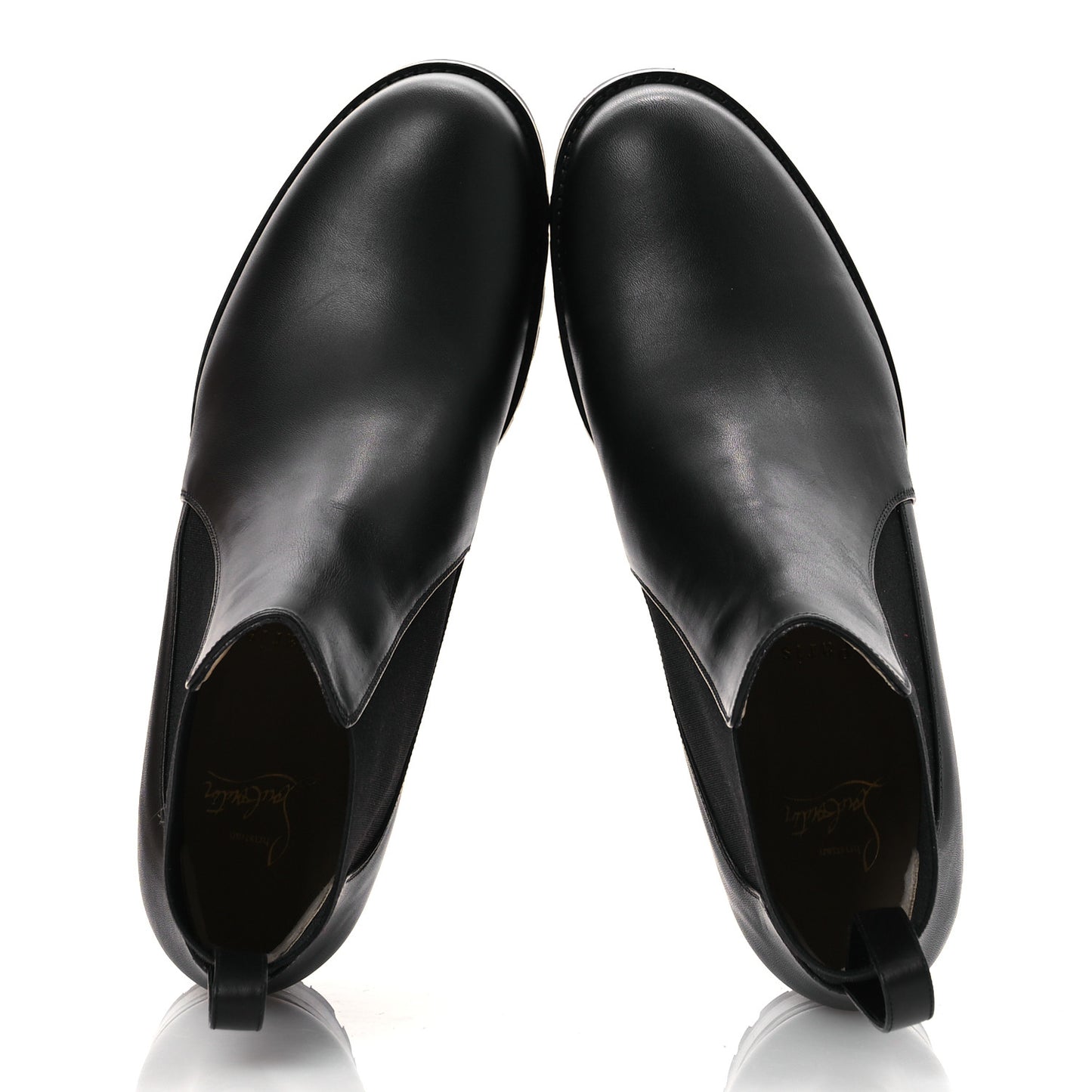 Calfskin Marchacroche Flat Chelsea Boots 39 Black