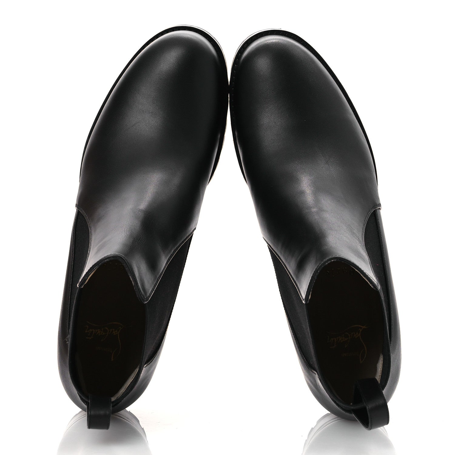 Christian Louboutin Calfskin Marchacroche Flat Chelsea Boots 39 Black 2 of 11