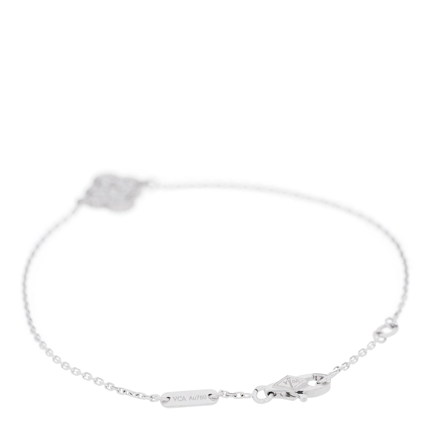 18K White Gold Diamond Sweet Alhambra Bracelet