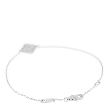 Van Cleef & Arpels 18K White Gold Diamond Sweet Alhambra Bracelet 2 of 3
