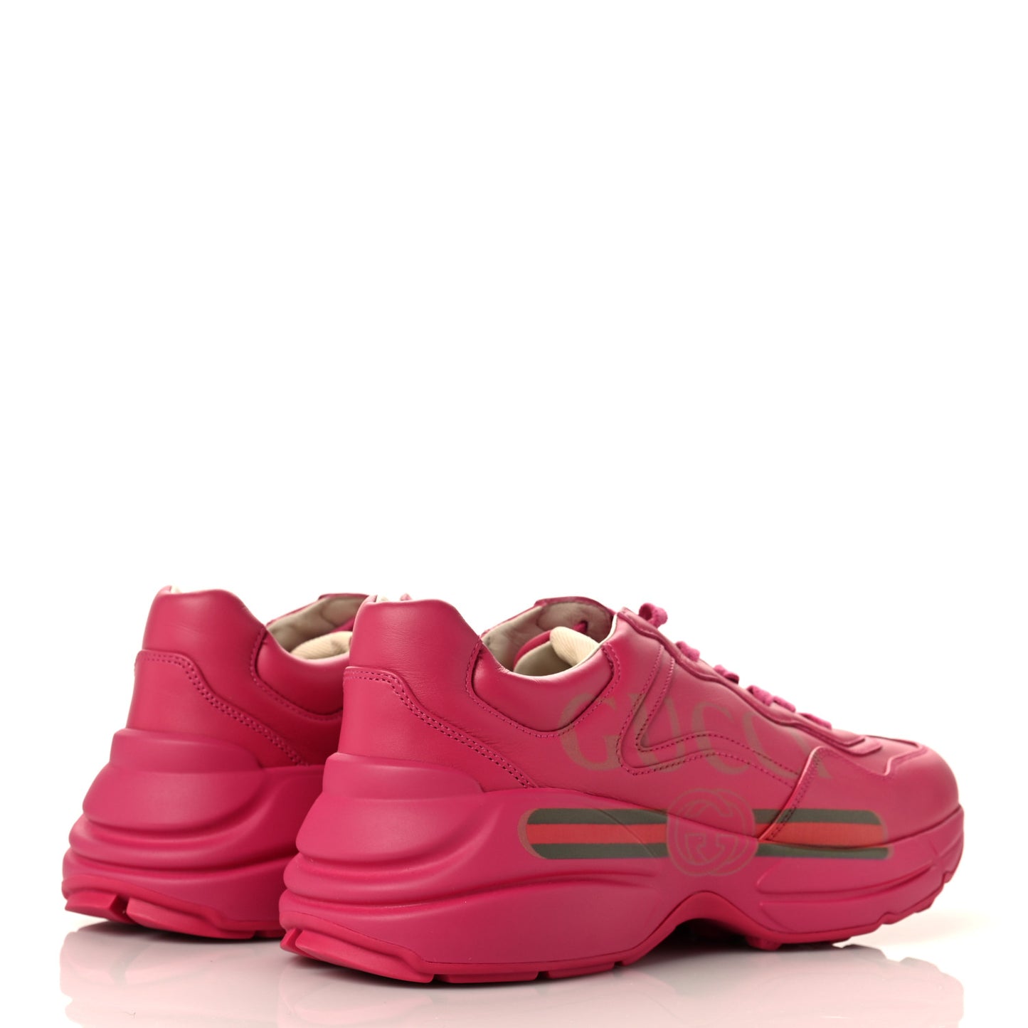 Calfskin Logo Womens Rhyton Sneakers 39 Box Pink