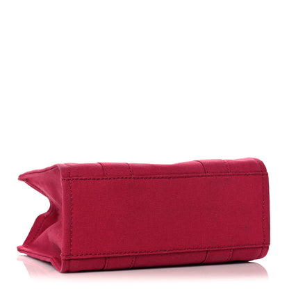 Marc Jacobs Cotton Canvas Mini The Traveler Tote Bag Raspberry 3 of 11