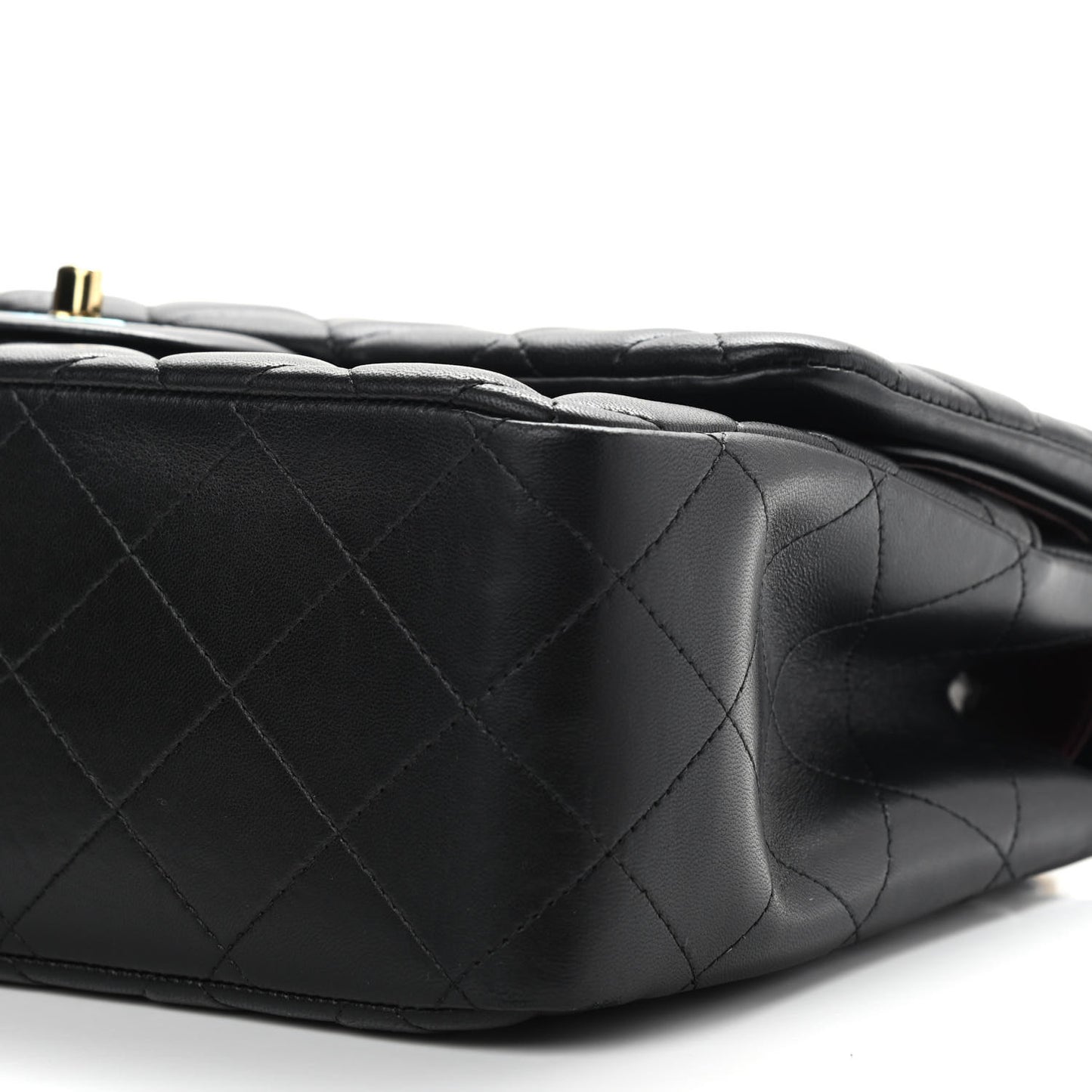 Lambskin Quilted Jumbo Double Flap Black