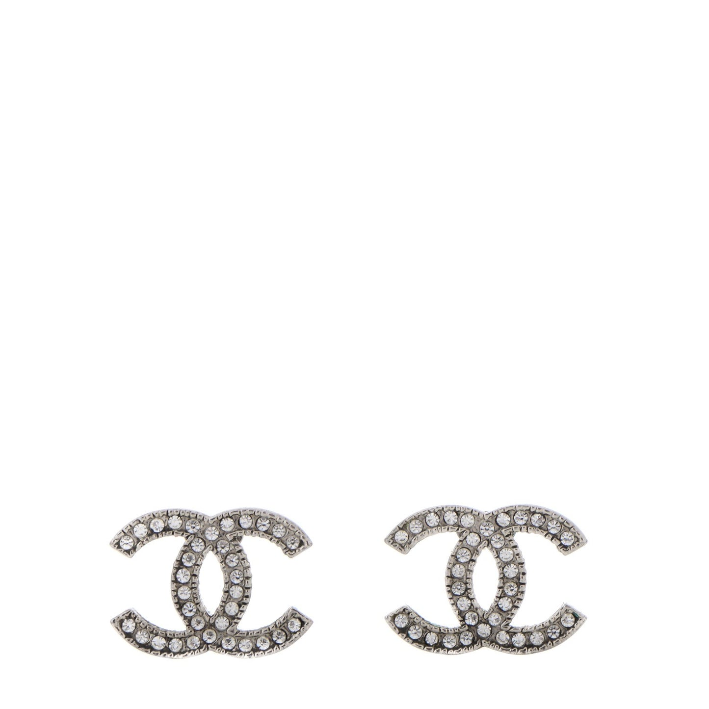 Crystal CC Earrings Silver