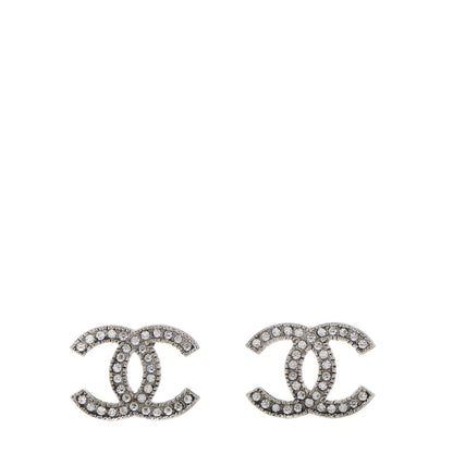Chanel Crystal CC Earrings Silver 1 of 5