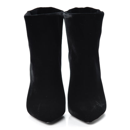 Saint Laurent Velvet Freja 105 Ankle Booties 35.5 Black 2 of 14