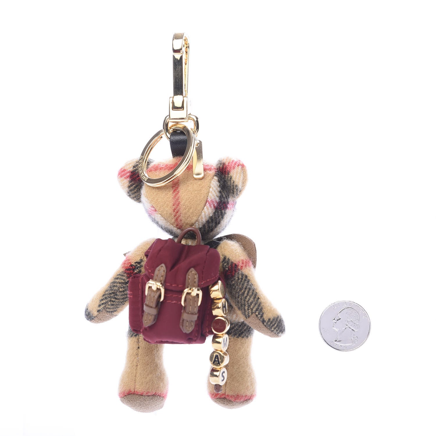 Burberry Cashmere Vintage Check Hiker Thomas Bear Bag Charm Antique Yellow 2 of 3