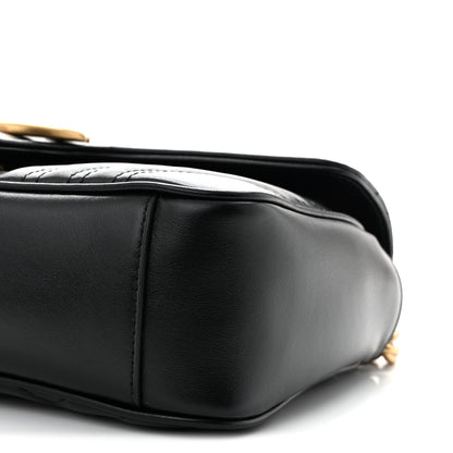 Gucci Calfskin Matelasse Small GG Marmont Shoulder Bag Black 10 of 11