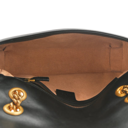 Gucci Calfskin Matelasse Small GG Marmont Shoulder Bag Black 5 of 9