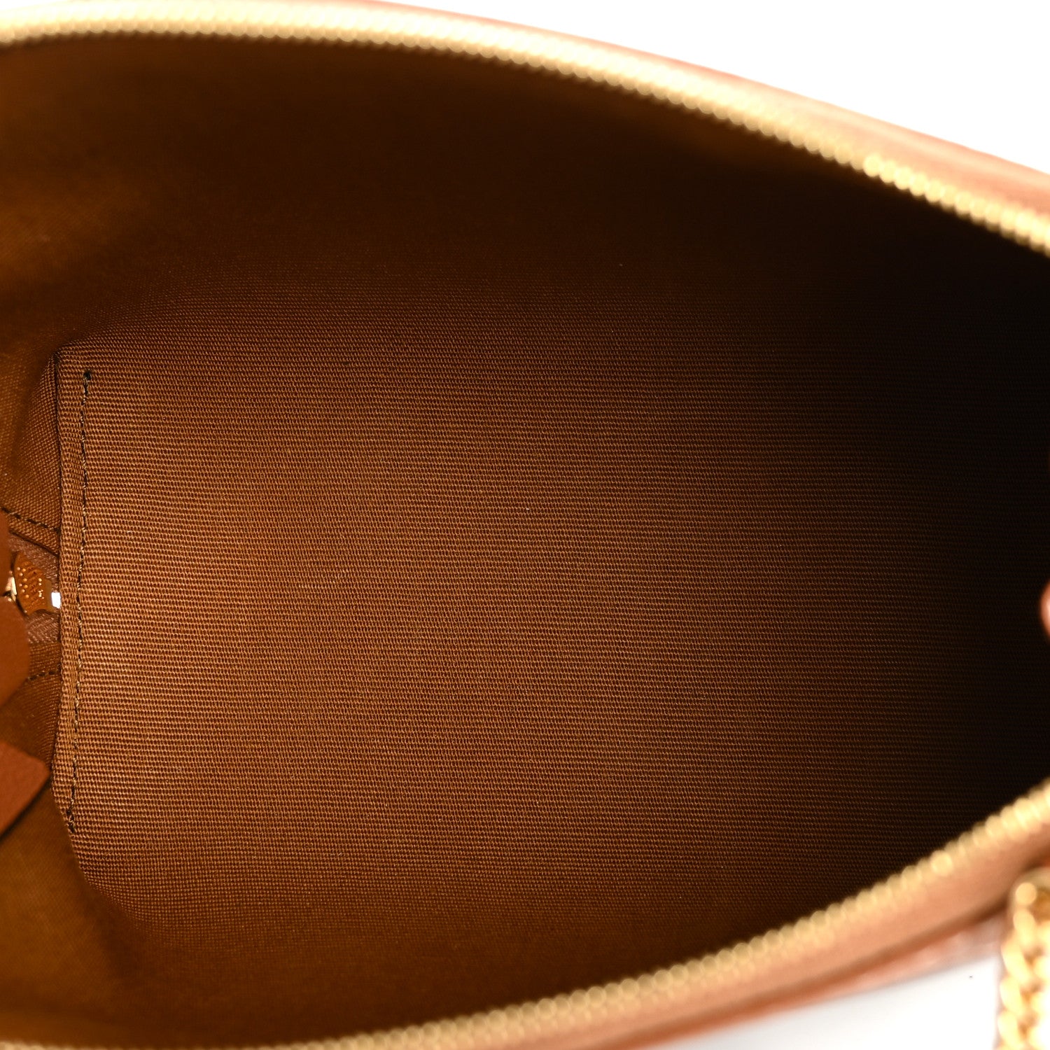Celine Triomphe Canvas Lambskin Clutch On Chain Tan 5 of 12