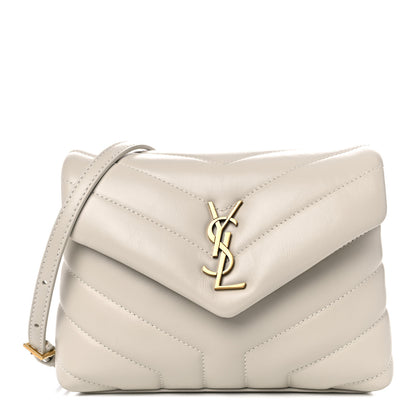 Saint Laurent Calfskin Y Quilted Monogram Toy Loulou Crossbody Bag Crema Soft 1 of 11