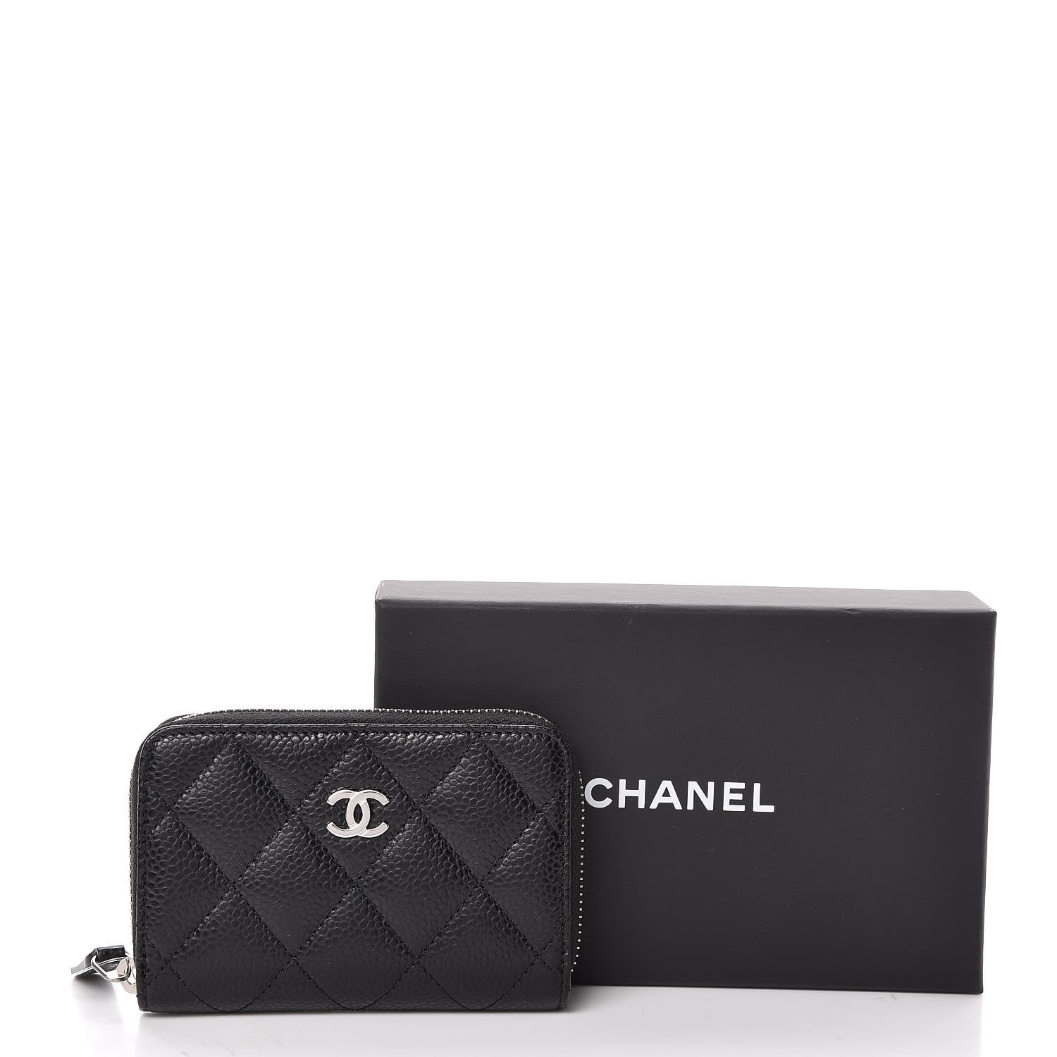 Chanel Caviar Quilted Zip Coin Purse Black 8 of 8