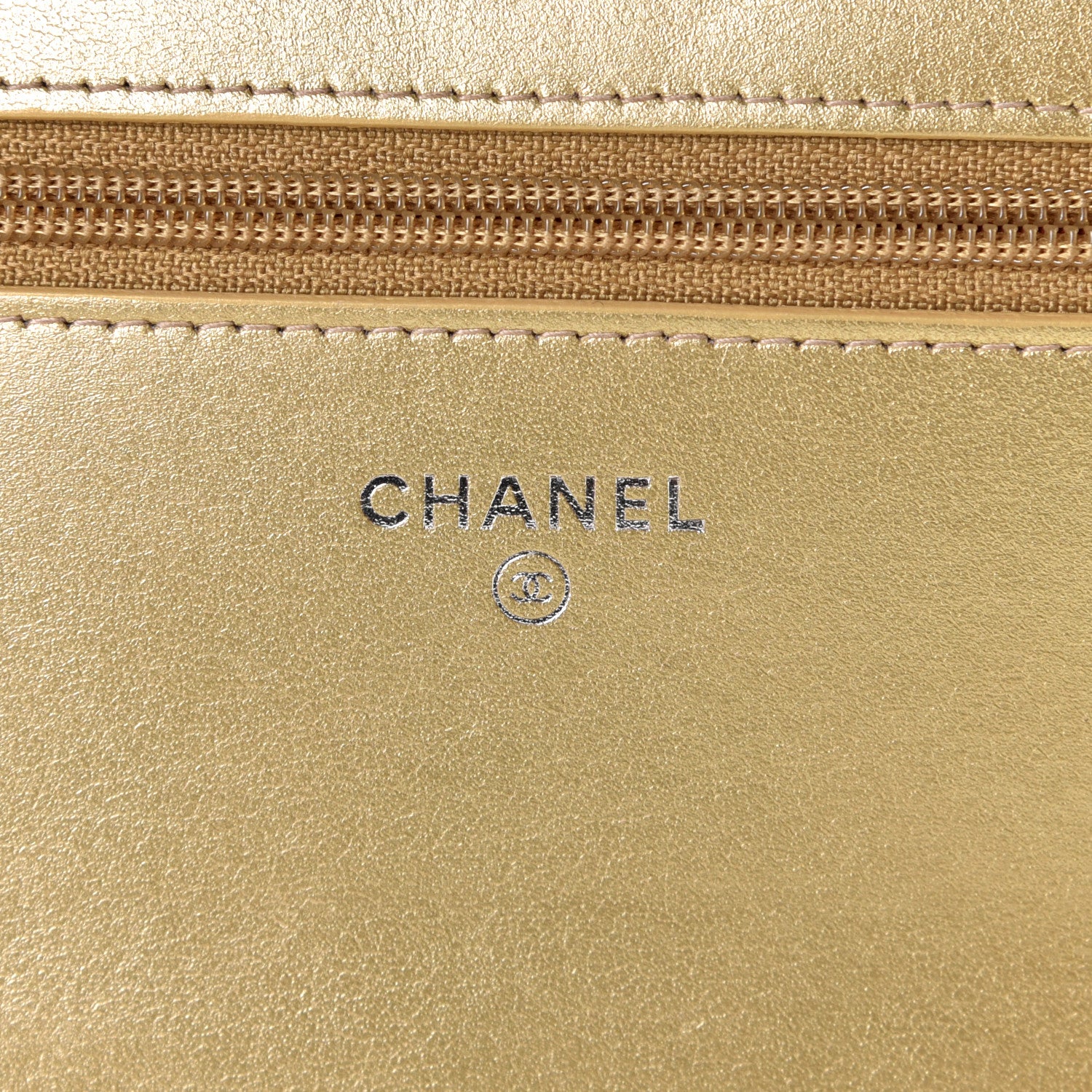 Chanel Metallic Aged Calfskin Quilted Gabrielle Wallet On Chain WOC Gold 6 of 11
