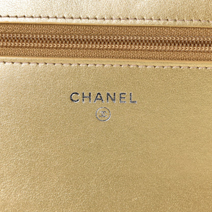 Chanel Metallic Aged Calfskin Quilted Gabrielle Wallet On Chain WOC Gold 6 of 11