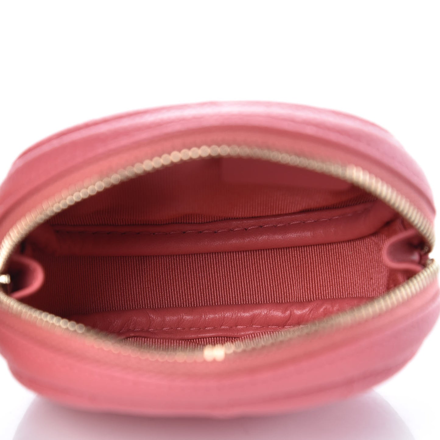 Iridescent Caviar Quilted Zip Around Classic Coin Purse Pink