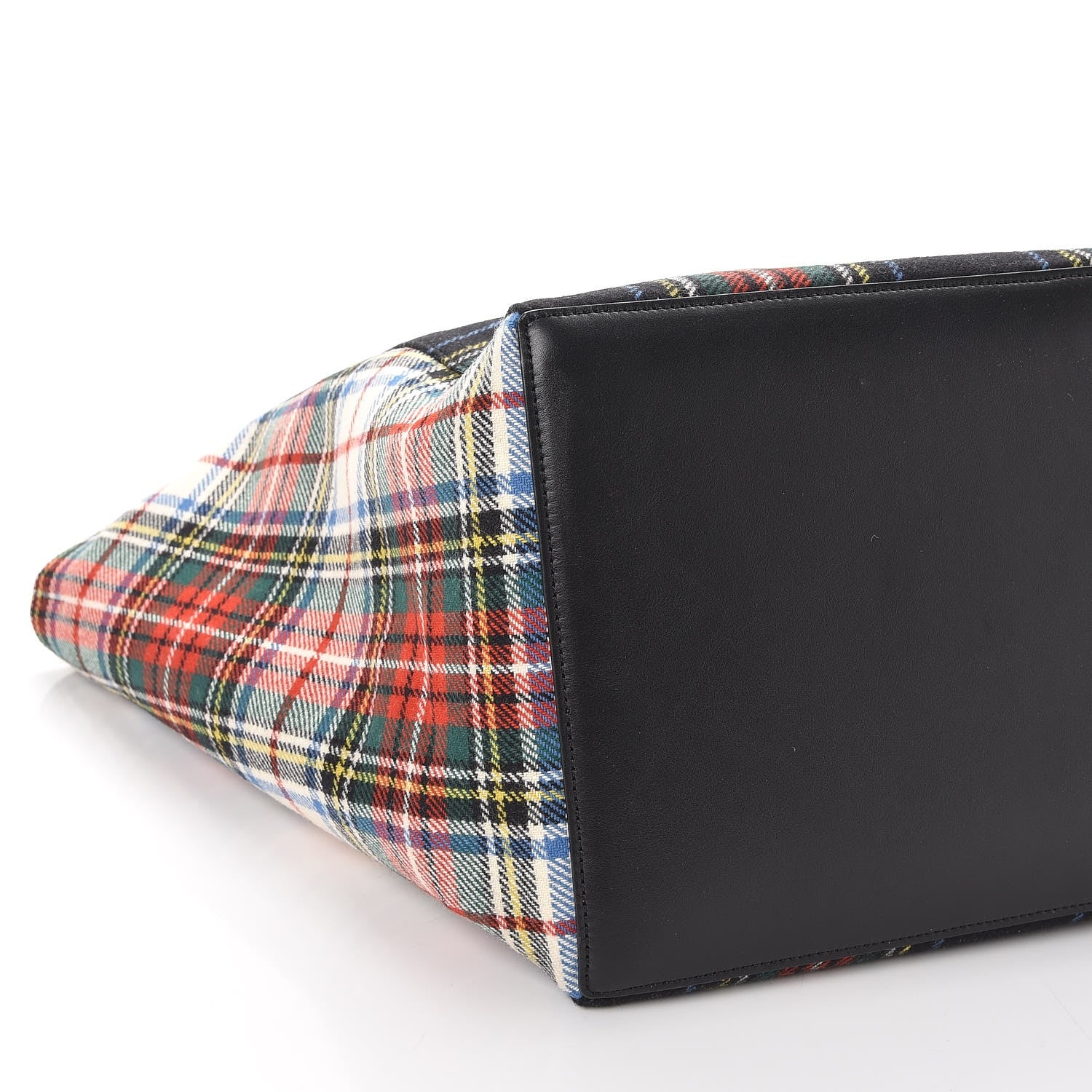 Celine Tartan Felt Plaid Medium Horizontal Cabas Phantom Red Blue 9 of 10