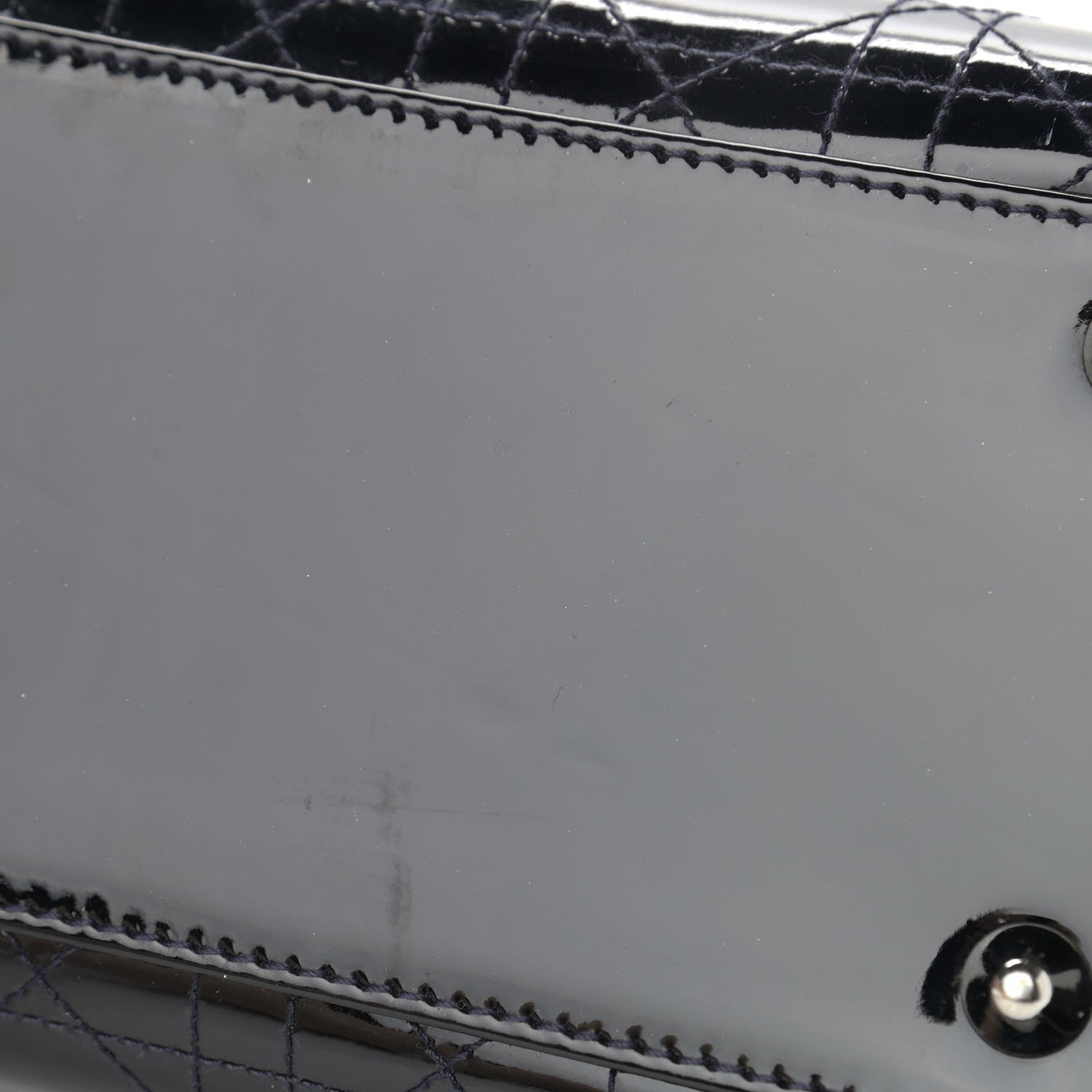 Christian Dior Patent Cannage Stitched Large Lady Dior Dark Navy Blue 11 of 13