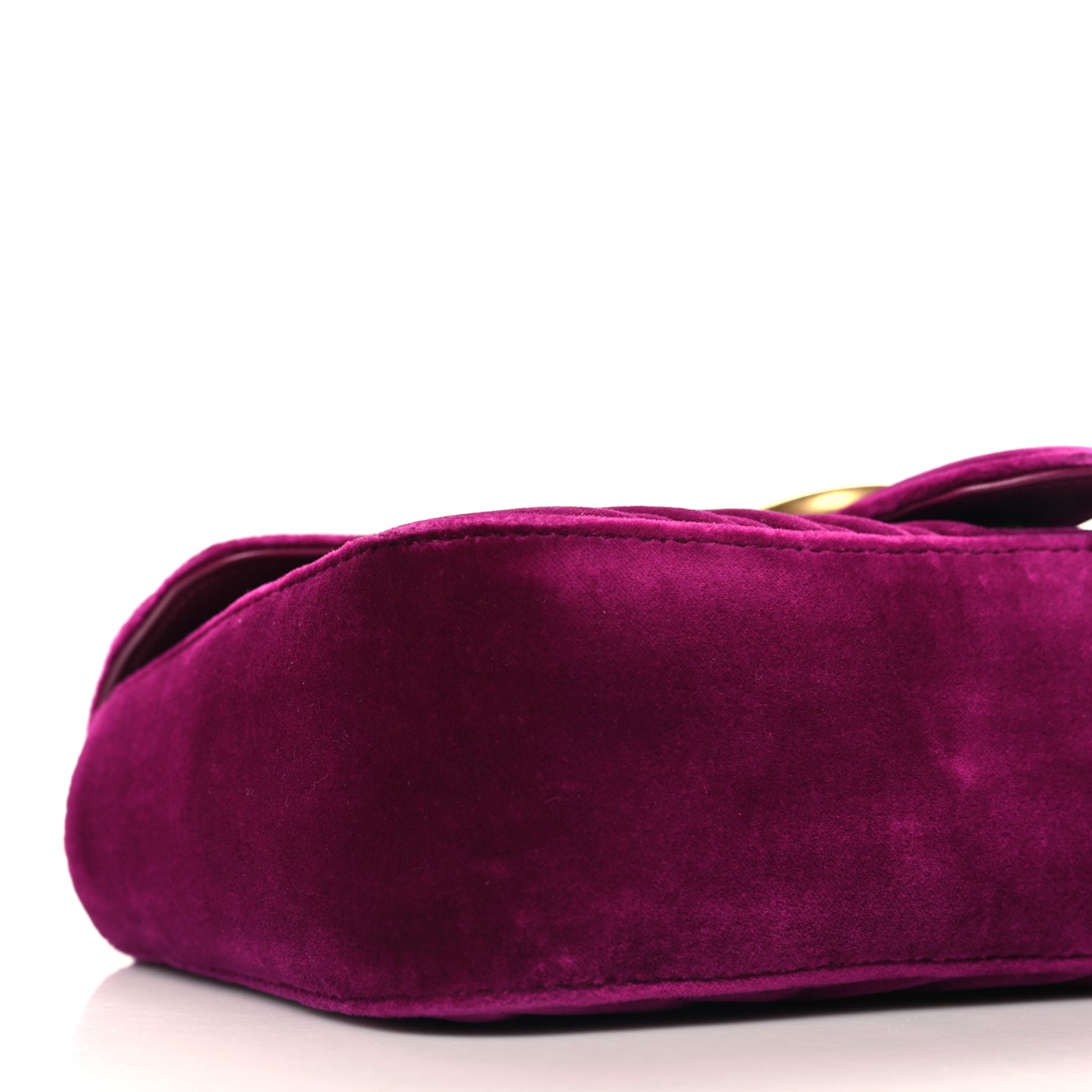 Velvet Matelasse Small GG Marmont Shoulder Bag Fuchsia Violet Cyclamen