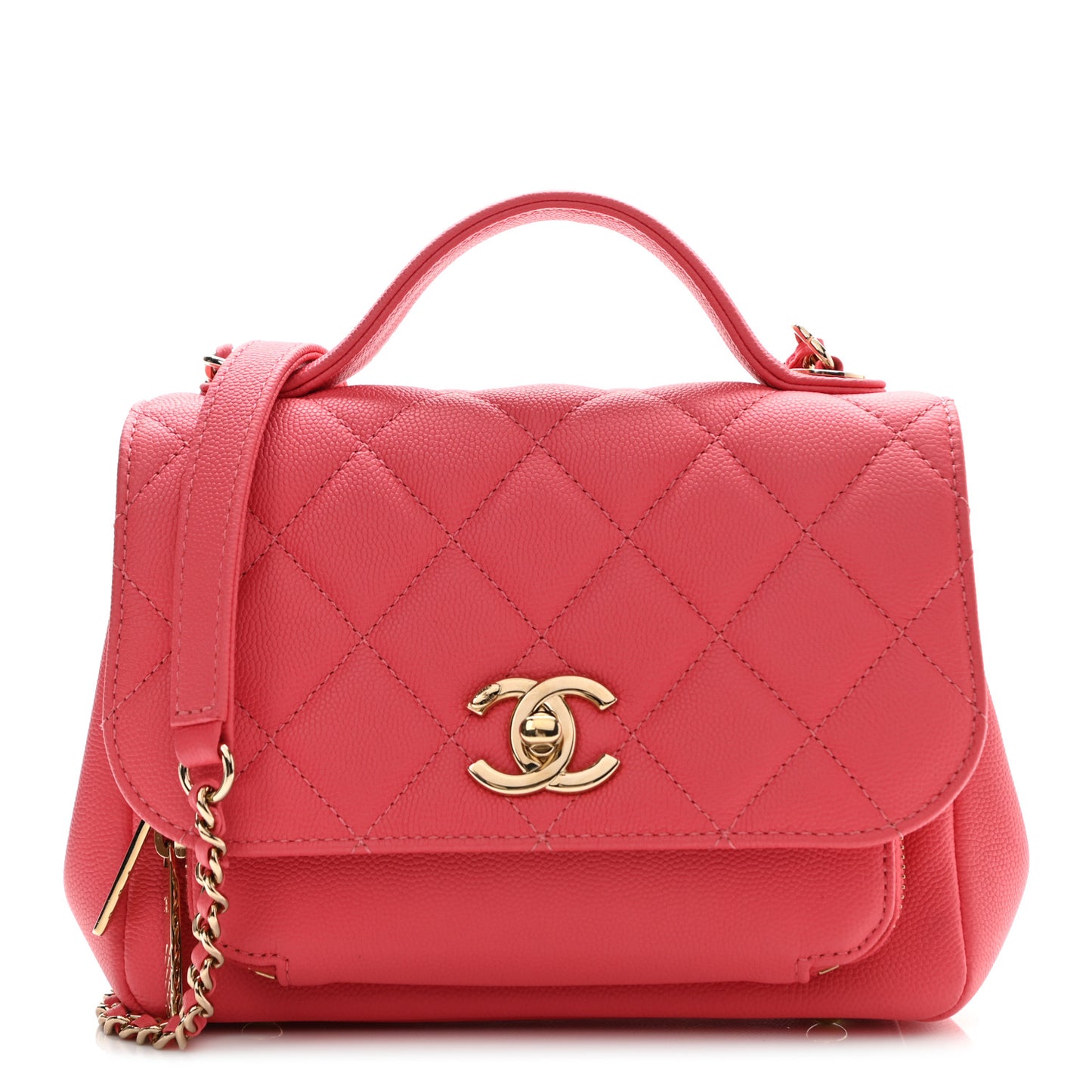 Caviar Quilted Small Business Affinity Flap Pink