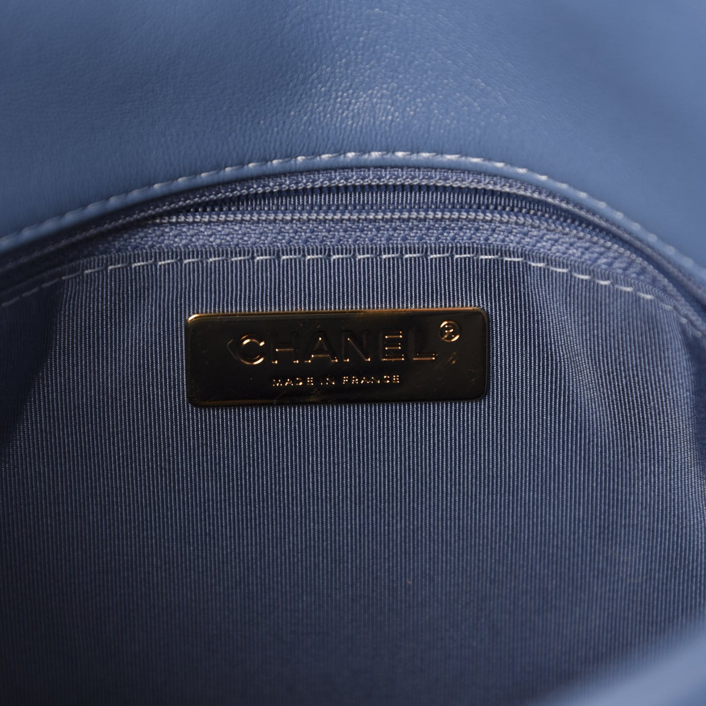 Lambskin Quilted Medium 19 Flap Blue