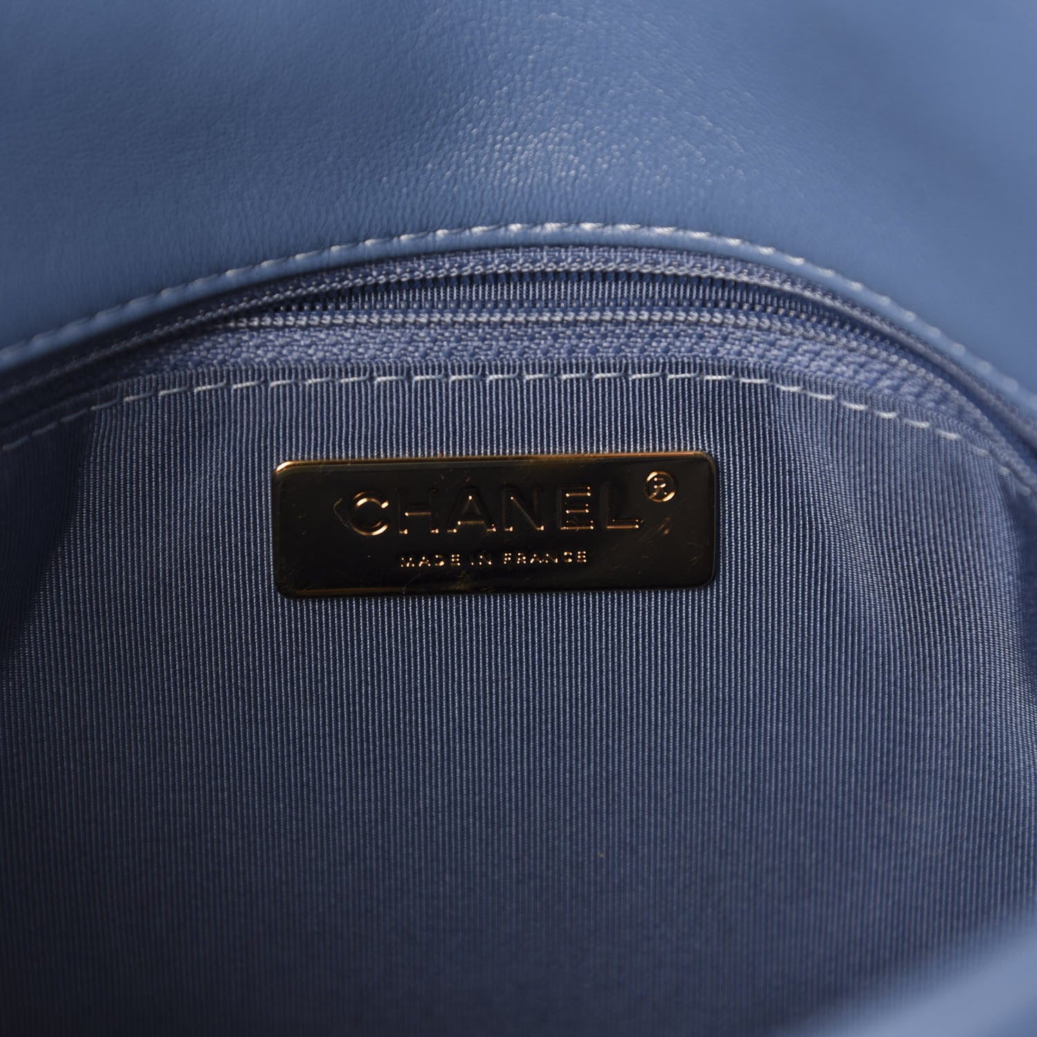 Chanel Lambskin Quilted Medium 19 Flap Blue 8 of 10