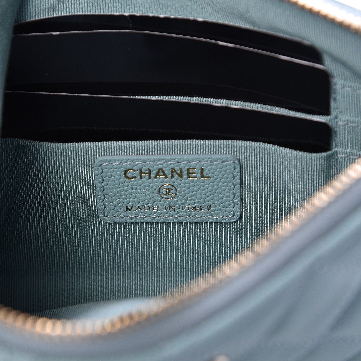 Chanel Caviar Quilted Cosmetic Case Light Blue 6 of 8