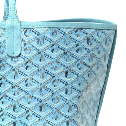 Goyard Goyardine Embroidered Flamingo Reversible Anjou PM Sky Blue 16 of 23