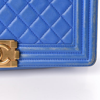 Chanel Lambskin Quilted Medium Boy Flap Blue 22 of 31