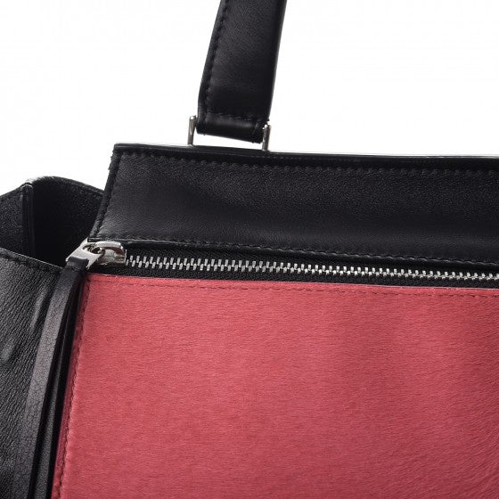 Pony Hair Medium Edge Shoulder Bag Pink