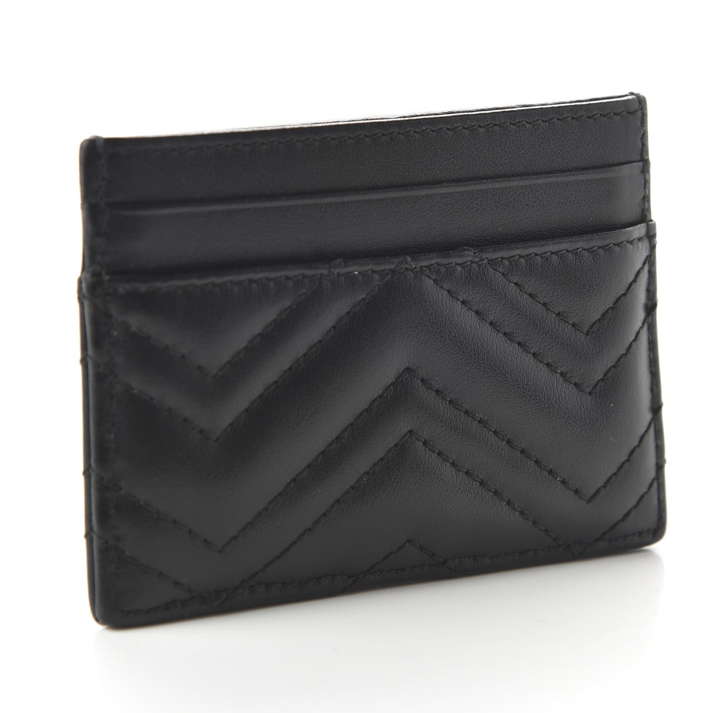 Calfskin Matelasse GG Marmont Card Holder Black