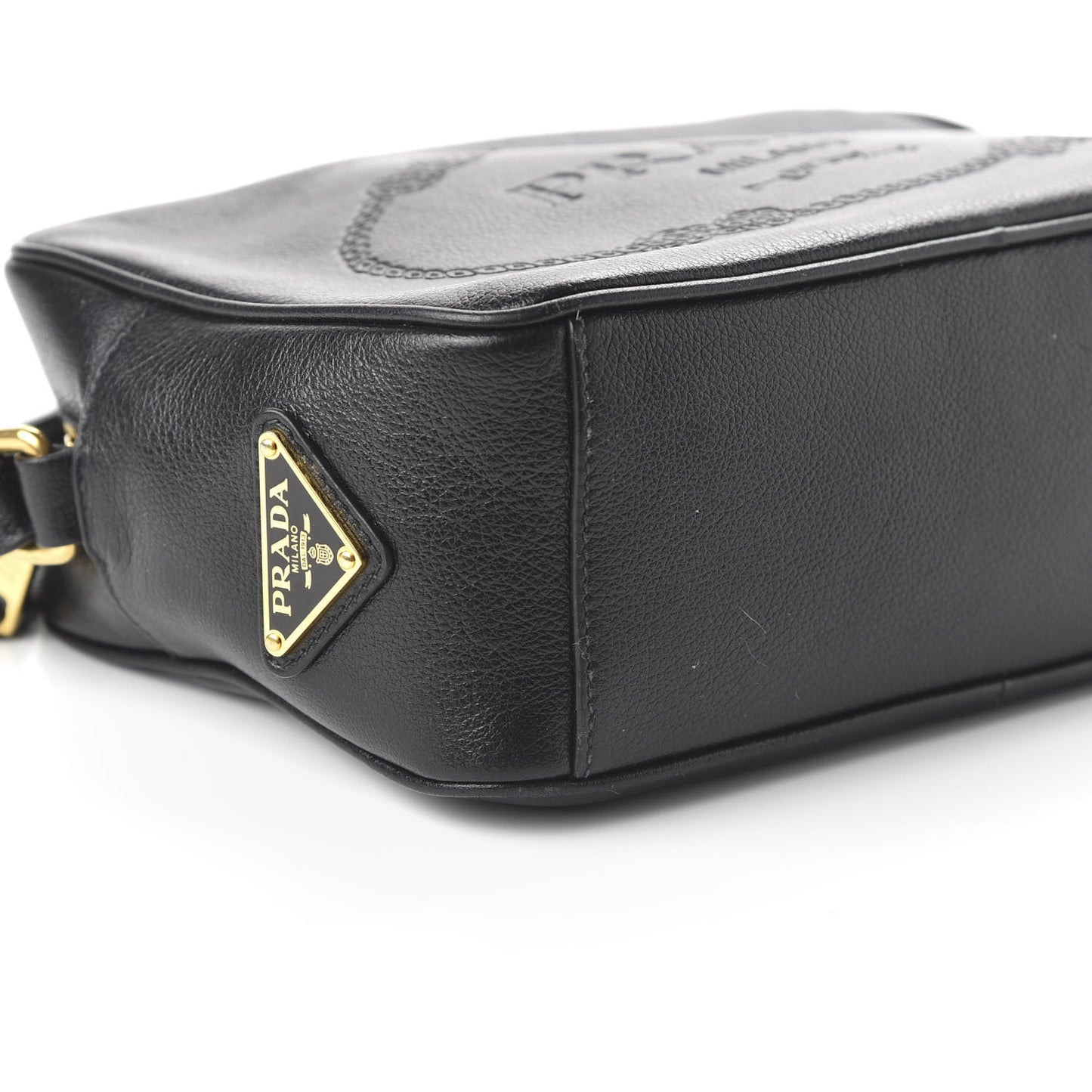 Glace Calf Logo Crossbody Black