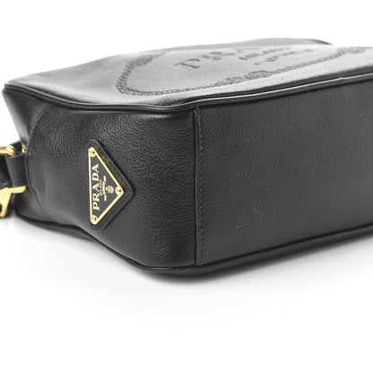 Prada Glace Calf Logo Crossbody Black 6 of 9