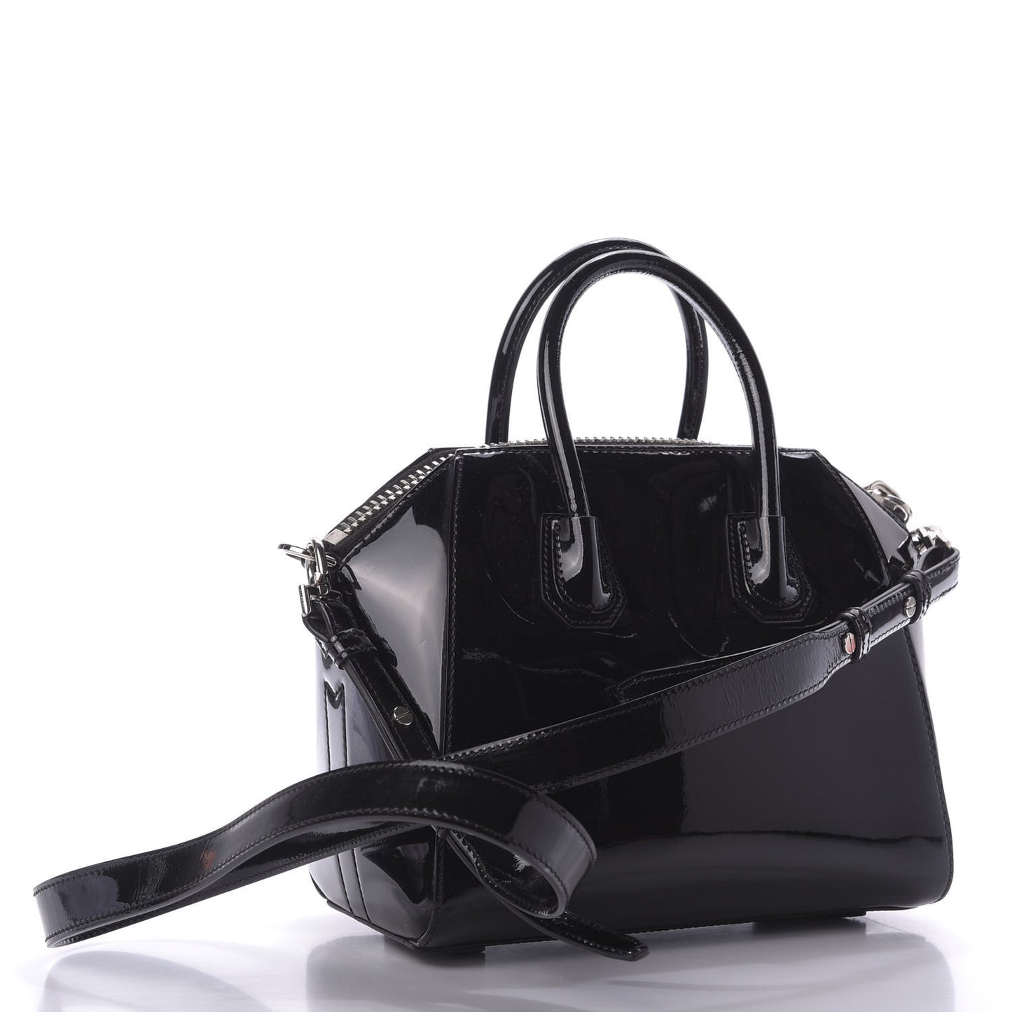 Patent Calfskin Mini Antigona Black