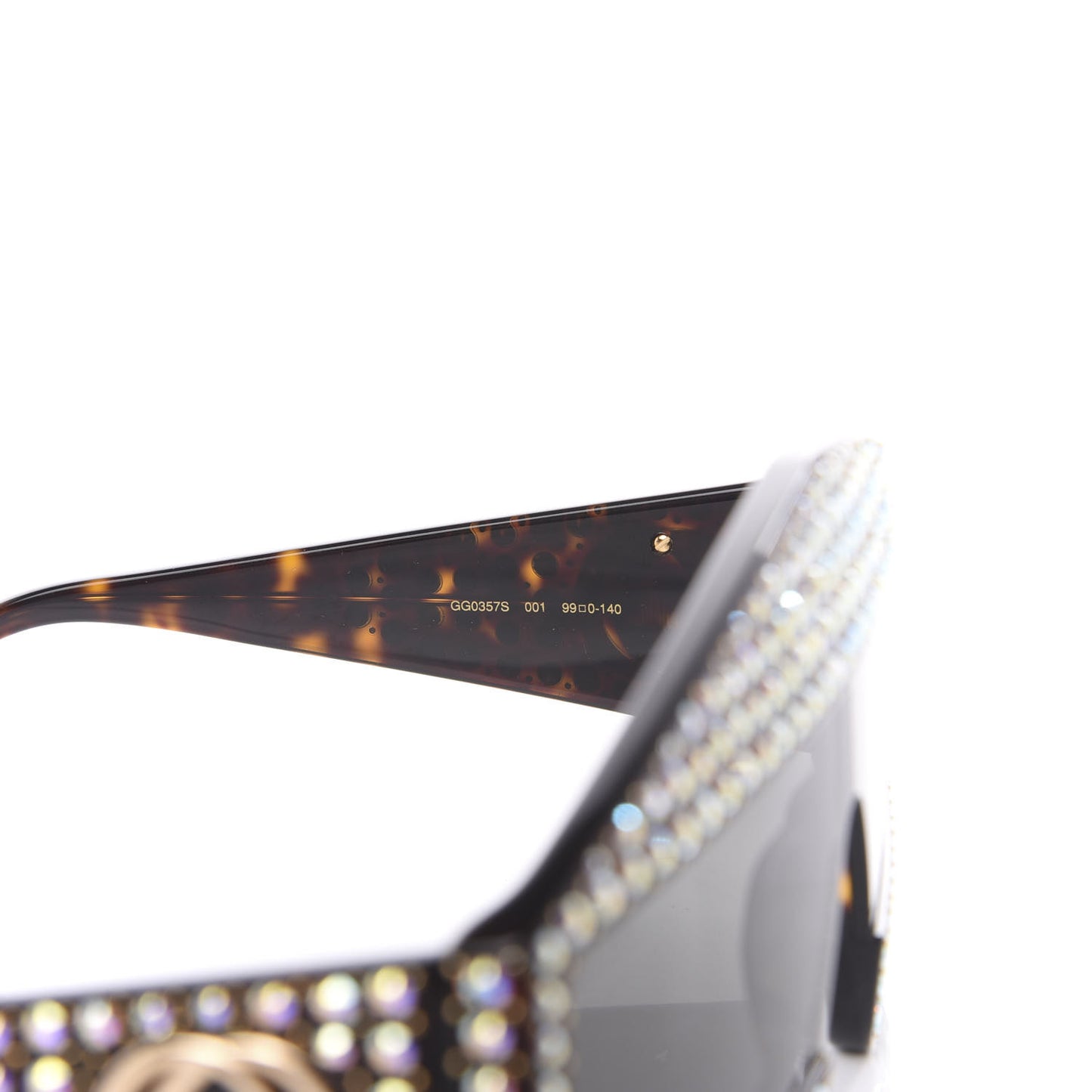 Crystal Rectangular Frame Sunglasses GG0357S Tortoiseshell