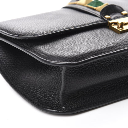 Valentino Garavani Pebbled Calfskin Medium Rockstud Rolling Glam Lock Rockstud Flap Black 6 of 10