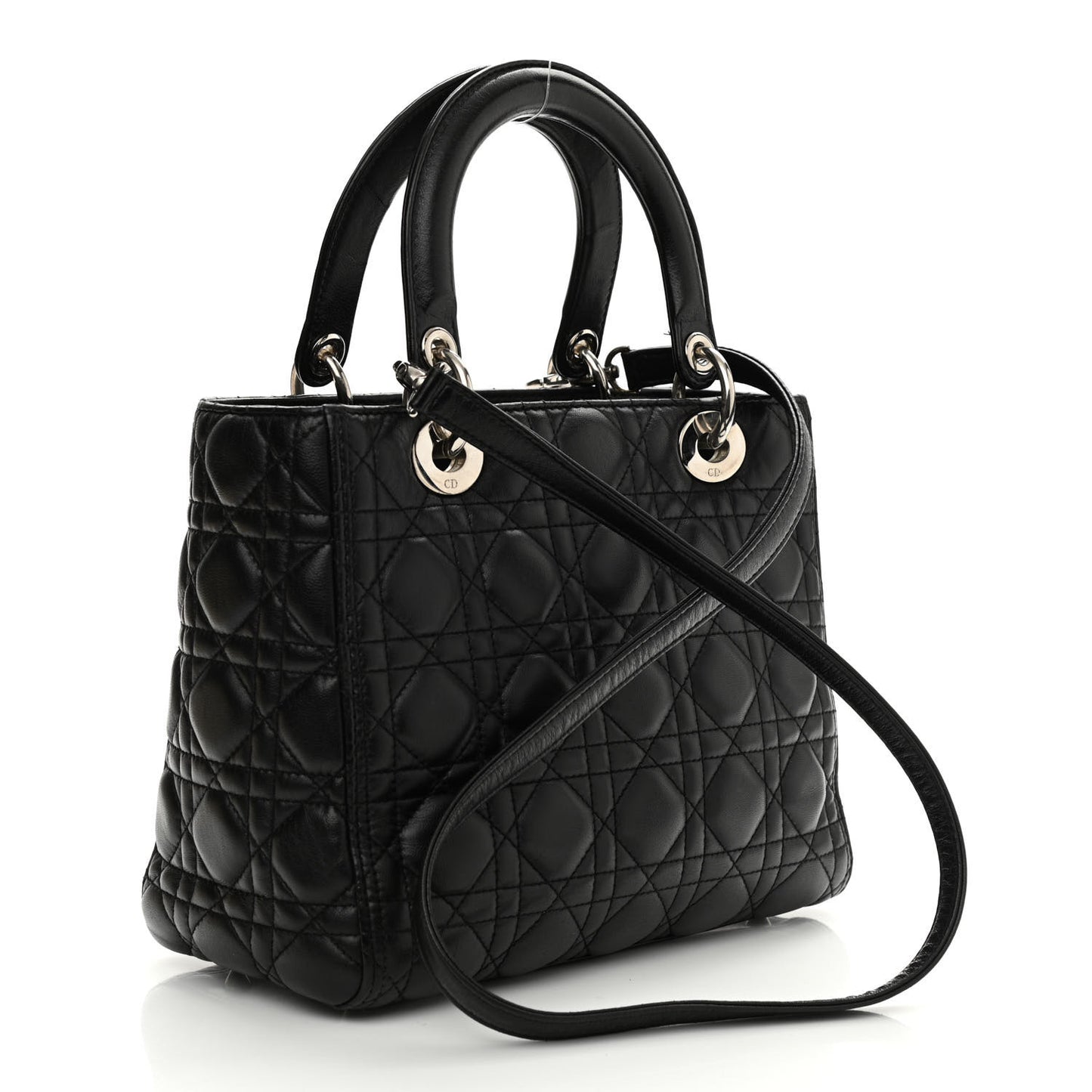 Lambskin Cannage Medium Lady Dior Black