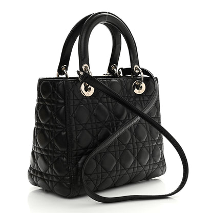 Christian Dior Lambskin Cannage Medium Lady Dior Black 3 of 10